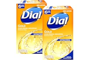 Dial Antibacterial Soap Bar, Gold, 6 Count (Pack of 2)