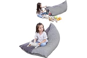 KOLACEN Stuffed Animal Bean Bag Cover - Soft Storage Bean Bags for Kids & Adults - Foldable Chair Cover - Large Capacity 250L