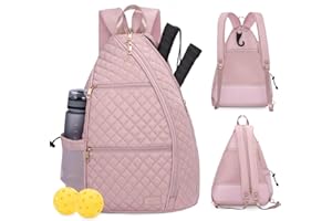 Sucipi Pickleball Bag for Women Pickleball Backpack Quilted Crossbody Sling Bag Tennis Bag Backpack Pickle Ball Paddle Bag