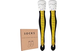 NANAGO Crazy Chicken Legs Feet Over The Knee 21.65in Socks, Funny Gifts For Party Novelty Socks For Women 6-10
