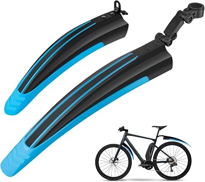 Ledeak Front and Rear Mud Guards Blue for MTB Road Bikes 20-26in