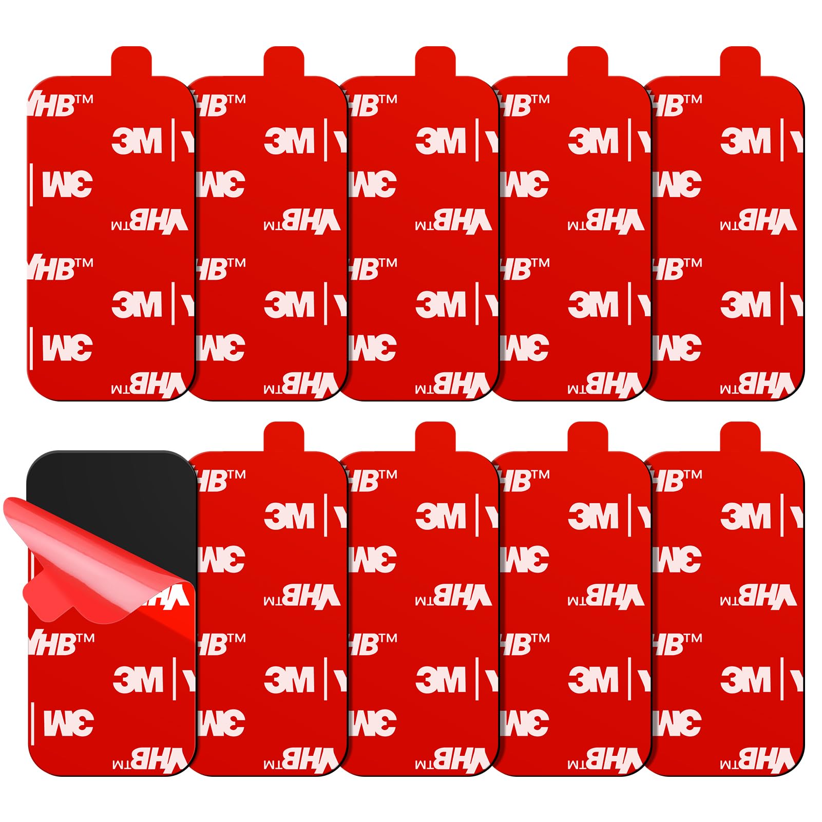 Double Sided Sticky Pads, 10Pcs Adhesive Pads Heavy Duty, Dash cam Sticky Pad, Double Sided Acrylic Foam Pad, Water & High Temperature Resistant, for Home Office Décor, Action Camera, 50*25mm