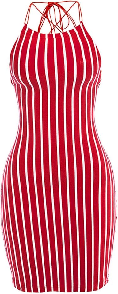 pink and red striped dress