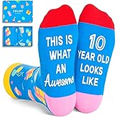 Zmart 4-12 Year Old Birthday Socks - Birthday Gifts for Kids Boys Girls Age 4-12