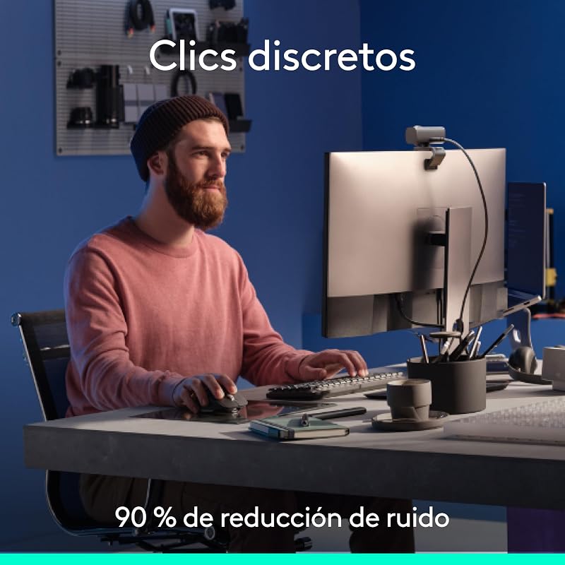 MX Master 3S, rato sem fios de alto desempenho com scroll ultra-rápido, ergo, 8000 dpi, Crystal Tracking, cliques discretos, Bluetooth, Windows, Linux e Chrome - Grafite