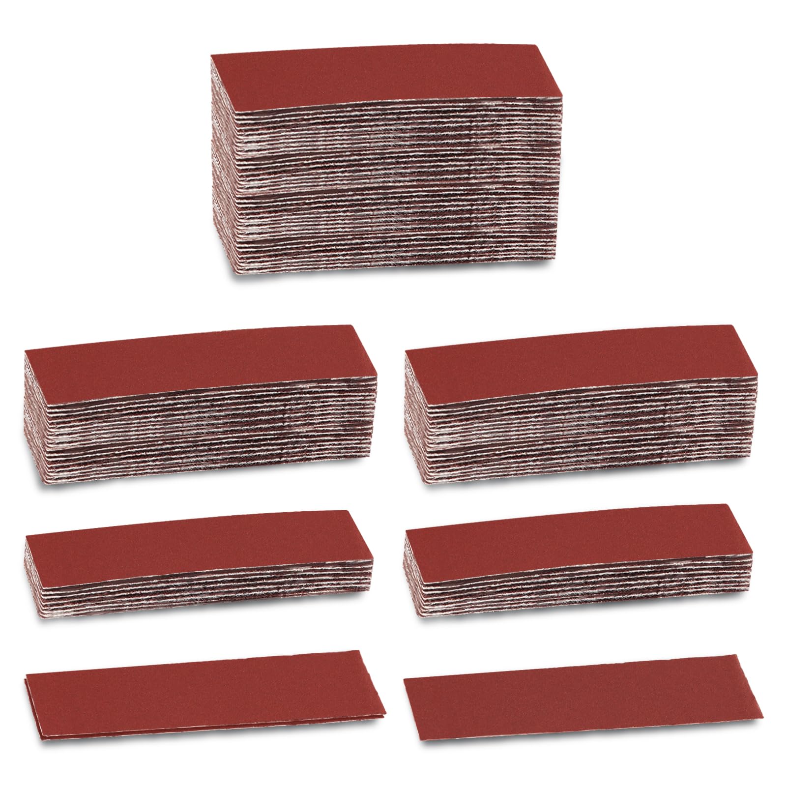 LEONTOOL 100Pcs Micro Detail Sander Paper Kit 3.5x1.2 Inch Hook and Loop Sandpaper Strips 400 Grit, Micro Finishing Sander Paper Detail Sander Refills for DIY Crafts Wood Tight Narrow Spaces Polishing