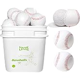 Baseballs 12/24 Pack with Bucket, Standard Size Adult Training Baseballs