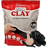3.3 lbs Moldable Cosplay Foam Clay (Black) - Air-Dry High Density Clay for Intricate Designs - Dries Evenly Within 24-48 Hour