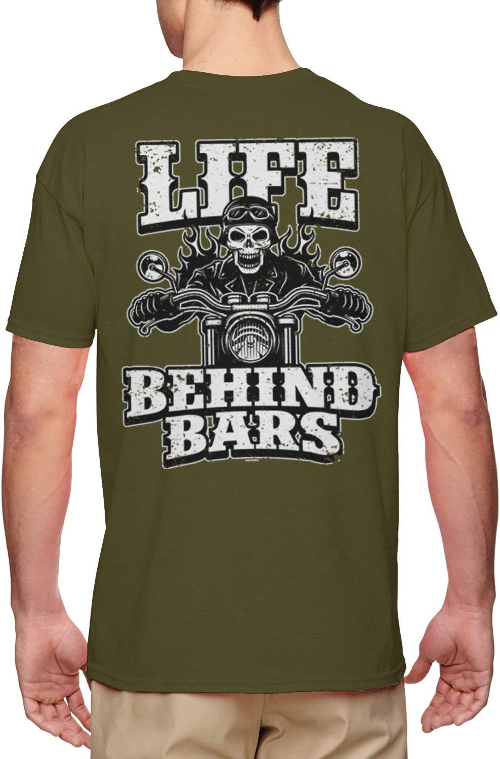 Life Behind Bars - Motorcycle Skull Badass Men's T-Shirt