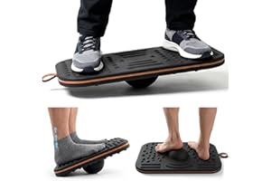 Ergo Collect Standing Desk Balance Board - 3-in-1 Active Standing Board with 360° Wobble Motion, 14° Calf Stretcher & Massage