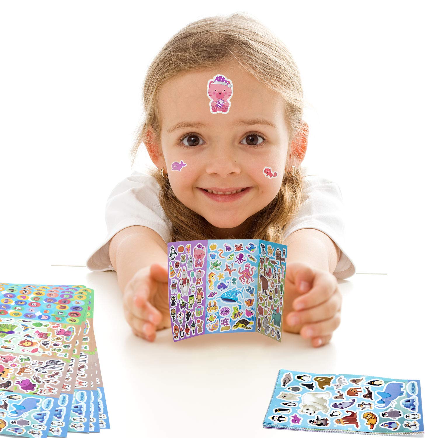 Animal Stickers,Stickers for Kids Assortment Set (1450+ Count),8 Themes Collection for Children,Teacher, Parent, Grandparent, Kids, Craft, School, Planners & Scrapbooking,Present Idea for Children