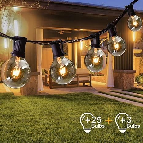 Opard Lichterkette Aussen Lichterkette Gluhbirnen G40 7 5m 28er Gluhbirnen Lichterkette Aussen Warmweiss Garten Lichterketten Aussen Innenbeleuchtung Deko Licht Mit Stecker Fur Garten Hochzeit Zimmer Amazon De Beleuchtung