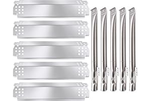 Criditpid Grill Replacement Parts for Nexgrill 5 Burner 720-0888, 720-0888N, 4 Burner 720-0783E, 720-0830H Nexgrill Parts, Grill Heat Shield Plates and Burner Tubes for Nexgrill Replacement Parts.