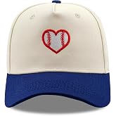 SoGoNati Embroidered Sports Baseball Cap with Love Heart, Two-Tone Adjustable Cotton Trucker Hat for Men Women Gifts