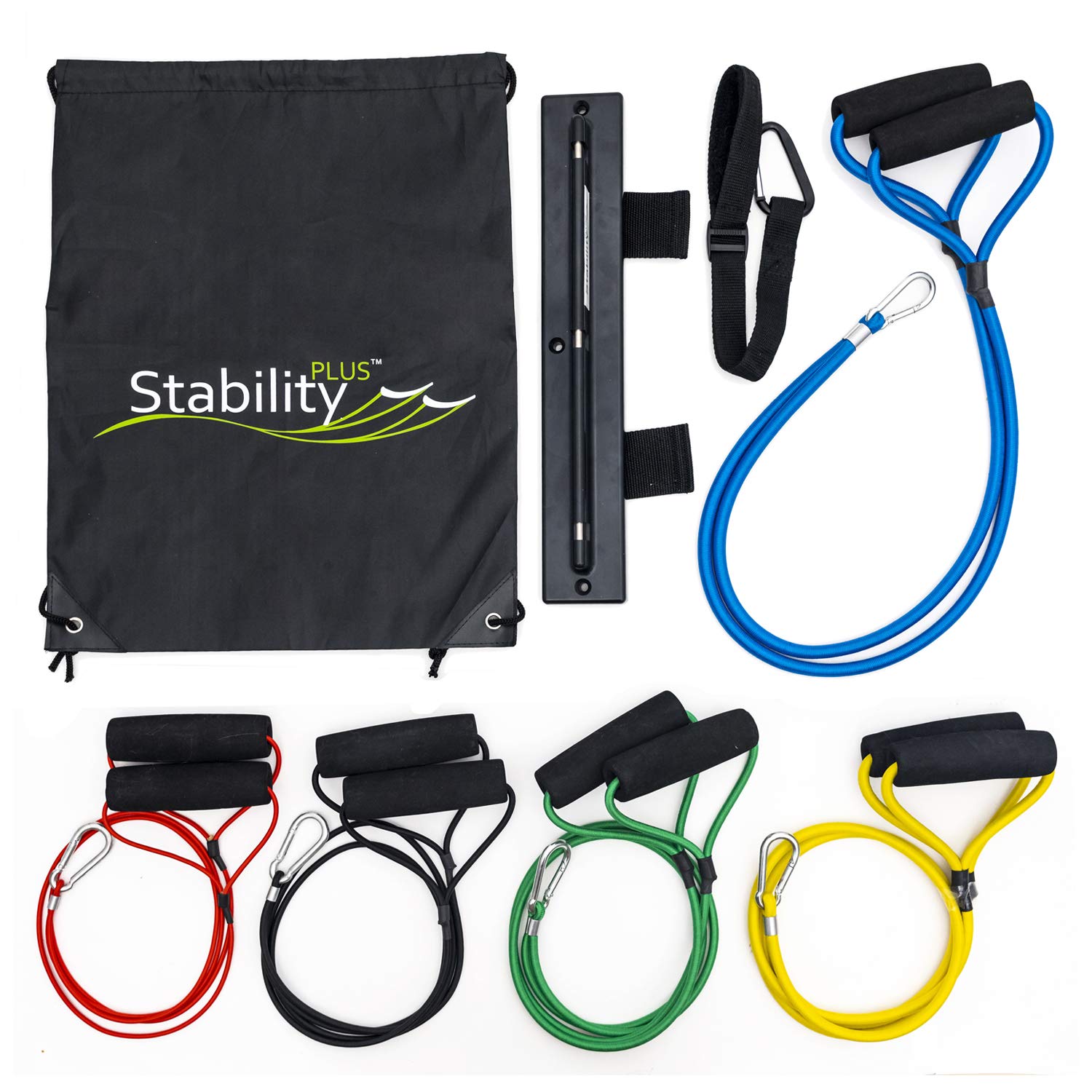 Stability Plus New Super Cords Kits - Industrial-Grade Bungee Cord Resistance Bands, Wall Mounts, An