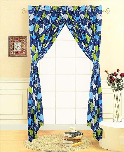 Diamondhome Boys Bedroom Decor Baby Shark Design Curtain 4pc Set