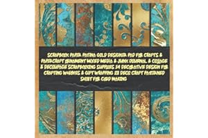 scrapbook paper patina gold designer pad for crafts & papercraft ornament Mixed Media & junk Journal & collage & decoupage sc