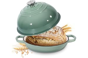 Davivy 5.5QT Sourdough Dutch Oven with Domed Lid, 10" Round Bread Dutch Oven, Enameled Cast Iron Bread Oven, Bread Oven for S