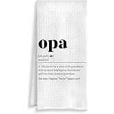 ROXMART Opa Grandpa Gifts Kitchen Towels, Grandfather Gifts from Grandkids Dish Tea Towels, Grandpa Gift for Birthday Christmas Decorative Hand Towel for Bathroom Kitchen, 16x24 Inch
