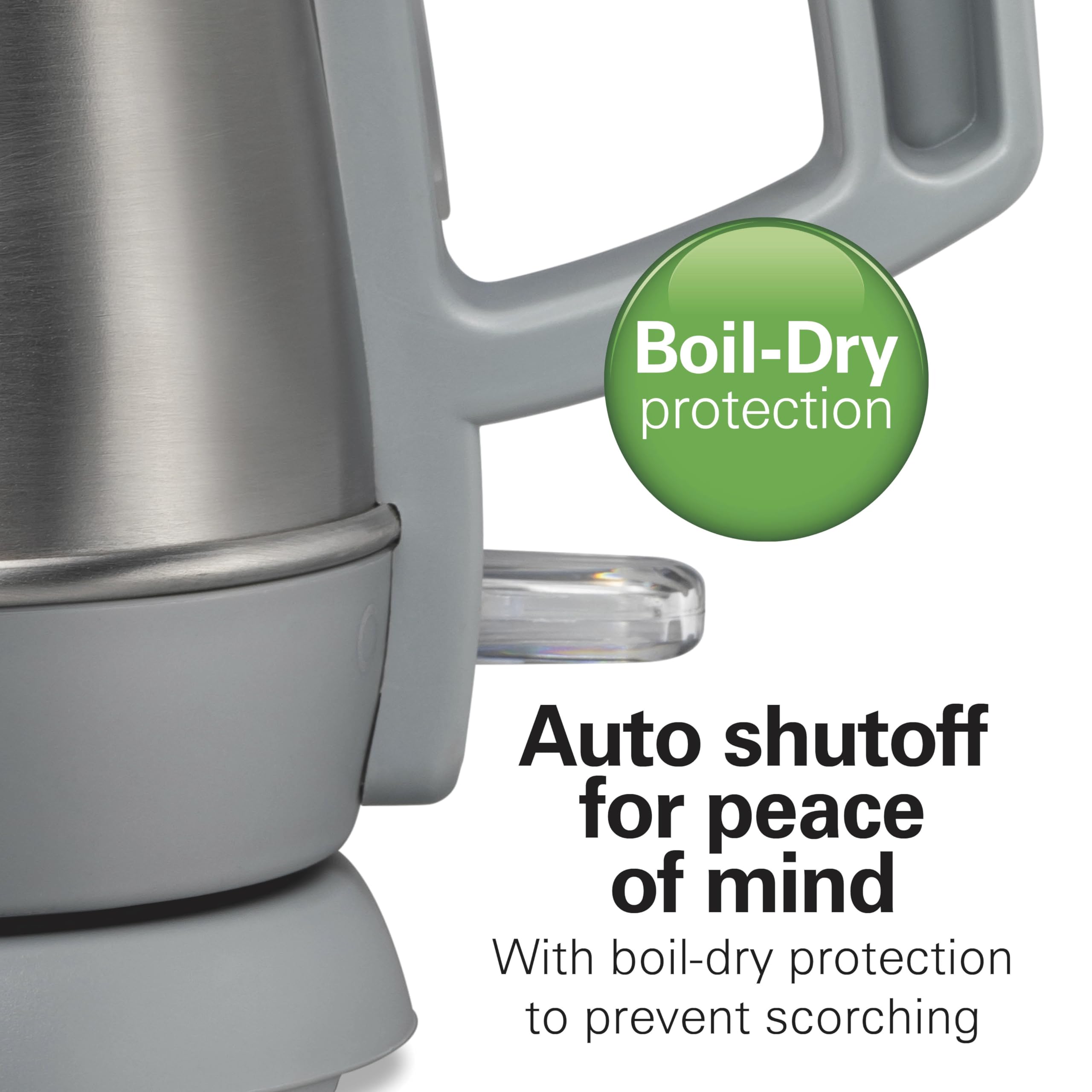 Hamilton Beach 1 Liter Electric Kettle, Water Boiler & Heater, Fast 1500 Watts, BPA Free Interior, Cordless Serving, Auto-Shutoff and Boil-Dry Protection, Cord Wrap, Stainless Steel (41065) - Image 3