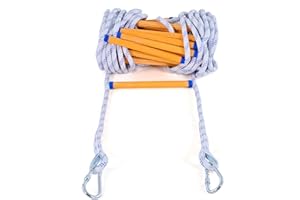 BZ&BX Rope Ladder,49.2 Feet Emergency Fire Escape Ladder Flame Resistant,Safety Balcony Fire with Hooks,Fast to Deploy Portable and Reusable 5 Story,Weight Capacity up to 2000 Pounds
