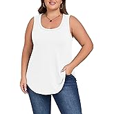 ForHailey Women's Loose Fit Plus Size Tank Tops Scoop Neck Trendy Sleeveless Tops Summer Casual Flowy Clothes Outfit XL - 5XL