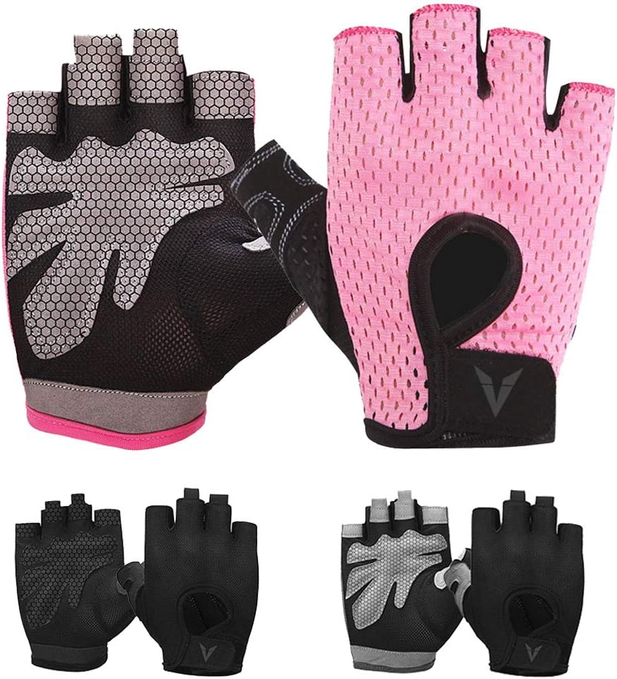Veadoorn Gym Gloves, Men Women Breathable Non-slip Silica Gel Grip Exercise Gloves for Sports Cycling Fitness Weight-lifting