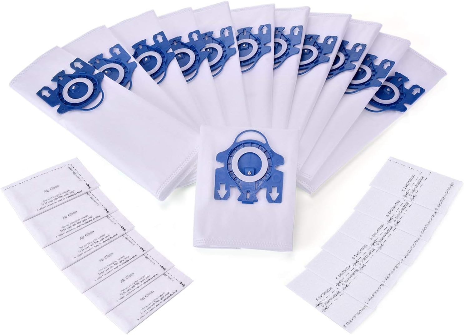 Smartide HyClean GN 3D Efficiency Dustbags Replacement for Miele GN Vacuum bags S400 S600 S800 S2000,S5000,S8000 Series 12 pcs Vacuum Dust Bag With 6pcs Motor Protection Filter, 6pcs AirClean Filter