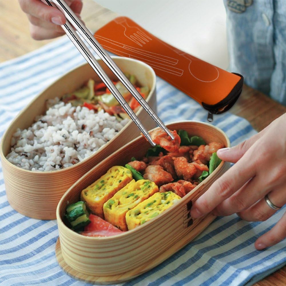 Estuche Cubiertos 4 unids/set de acero inoxidable