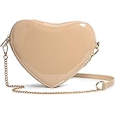 Heart Women Shoulder Bag Glossy Vegan Leather Chain Cross Body Bag Cosplay Purse