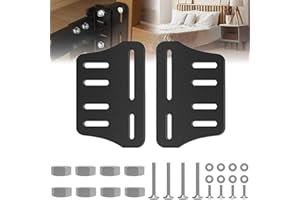 RUIRU BRO 2 PCS Bed Frame Adapter for Headboard,Queen Bed Modification Plate Bed Frame Brackets Adapter/Connector,Heavy Duty Headboard Adapter Kit to Connect Headboard Footboard (Black)