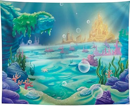 Amazon Com Allenjoy 10x8ft Fabric Backdrop Under The Sea Mermaid Ocean Nautical Birthday Party Decorations Favors Banner Photo Studio Booth Photography Background Newborn Baby Shower Photocall Supplies Camera Photo