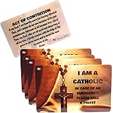 Westmon Works I Am a Catholic Please Call A Priest Card Pack with Act of Contrition Prayer Laminated Wallet Sized Made in the USA Bundle, Set of 5