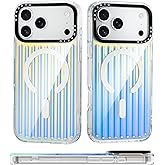 ORNARTO for iPhone 17 Pro Case 6.3“ | Built-in Gradient Electroplated Stripes (Smooth Back) | Compatible with MagSafe, Shockproof Slim Protective Phone Cover - Laser Blue