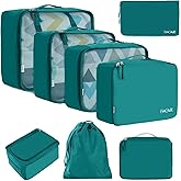 BAGAIL 8 Set Packing Cubes Luggage Packing Organizers for Travel Accessories-Aqua Color