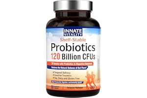 Innate Vitality Probiotics 120 Billion CFUs for Men & Women, 34 Strains with Prebiotics & Digestive Enzymes, Immune & Digestive Health, Delayed Release, Shelf Stable, 30 Vegan Capsules