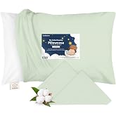 KeaBabies Toddler Pillowcase 13x18 Organic Cotton Cover, Sage | Soft Breathable Toddler Pillowcase for Kids, Boys Girls, Standard Size, Durable Miniature Sleepy Pillow Cute Color No Pillow