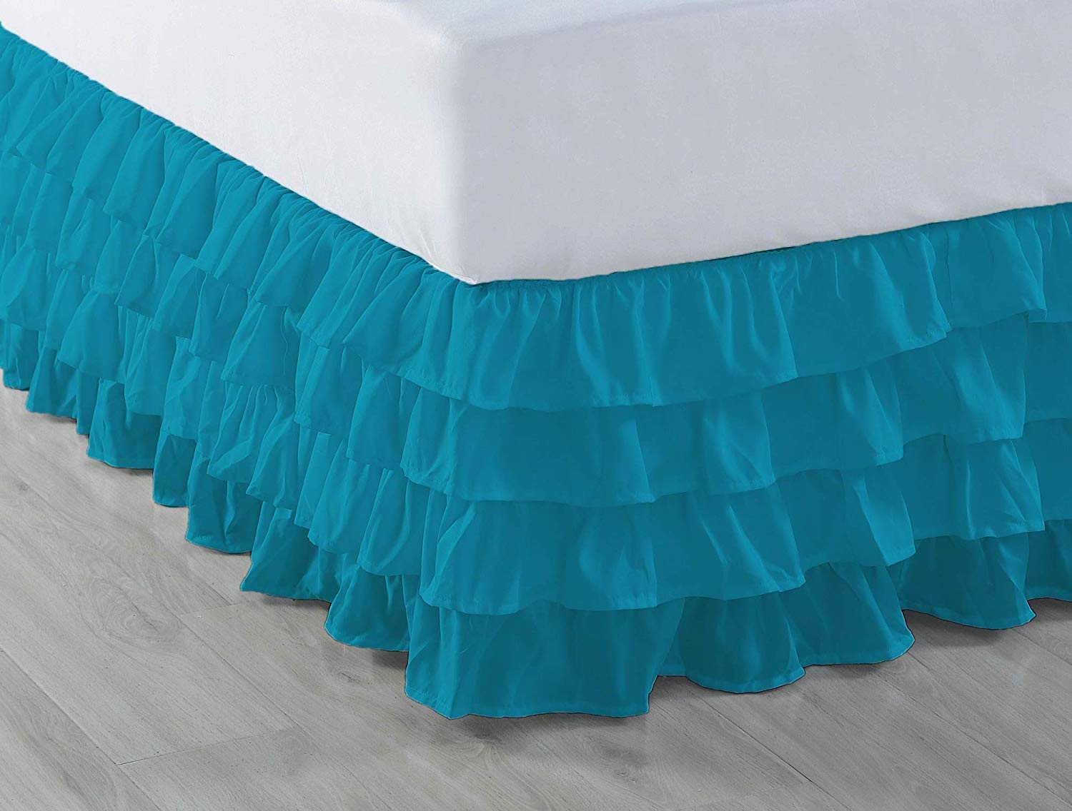Home & Garden 1000 TC 100 EGYPTIAN COTTON MULTI RUFFLE BED SKIRT QUEEN CHOOSE COLOR AND DROPE