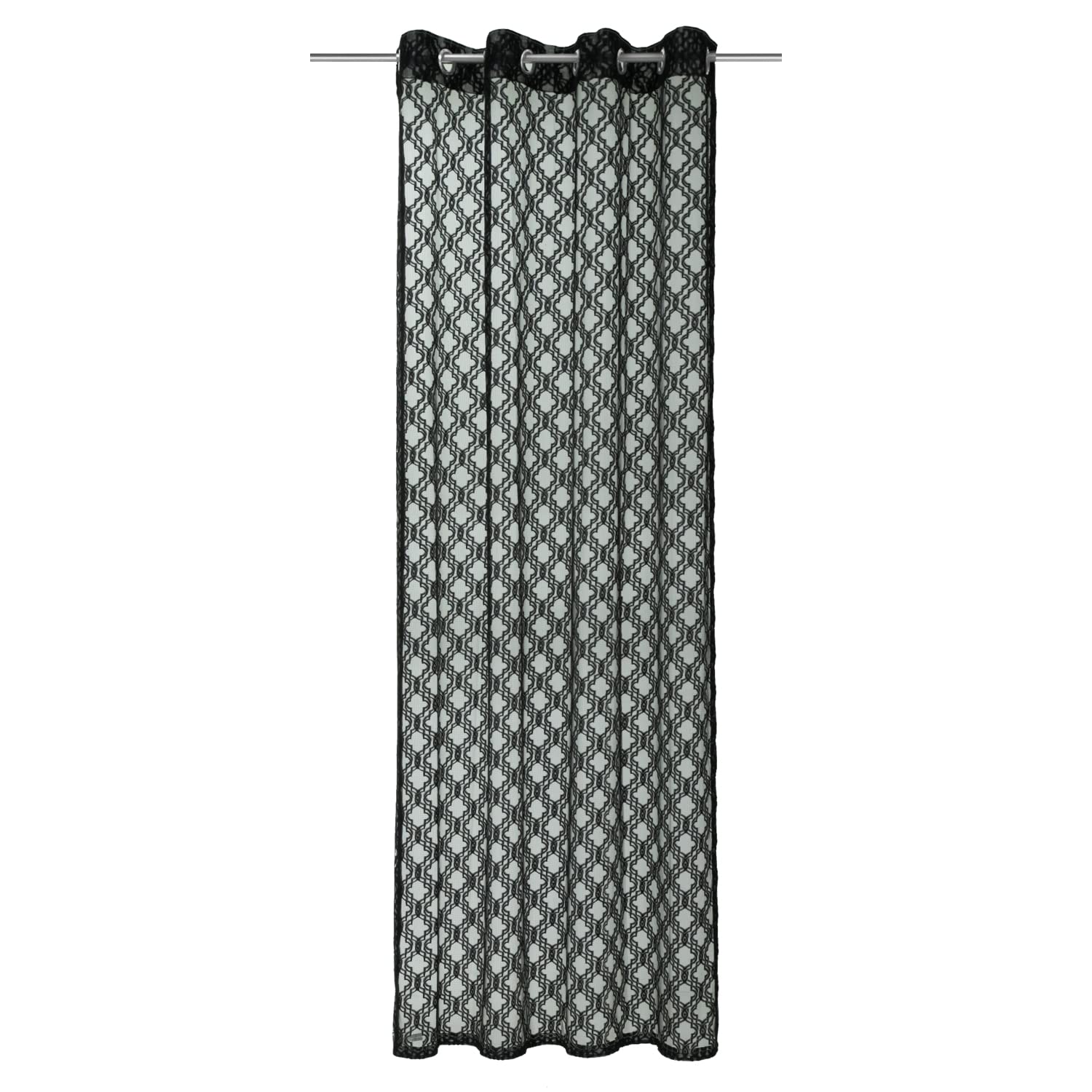 273029 James Eyelet Curtain 245 x 140 cm Black