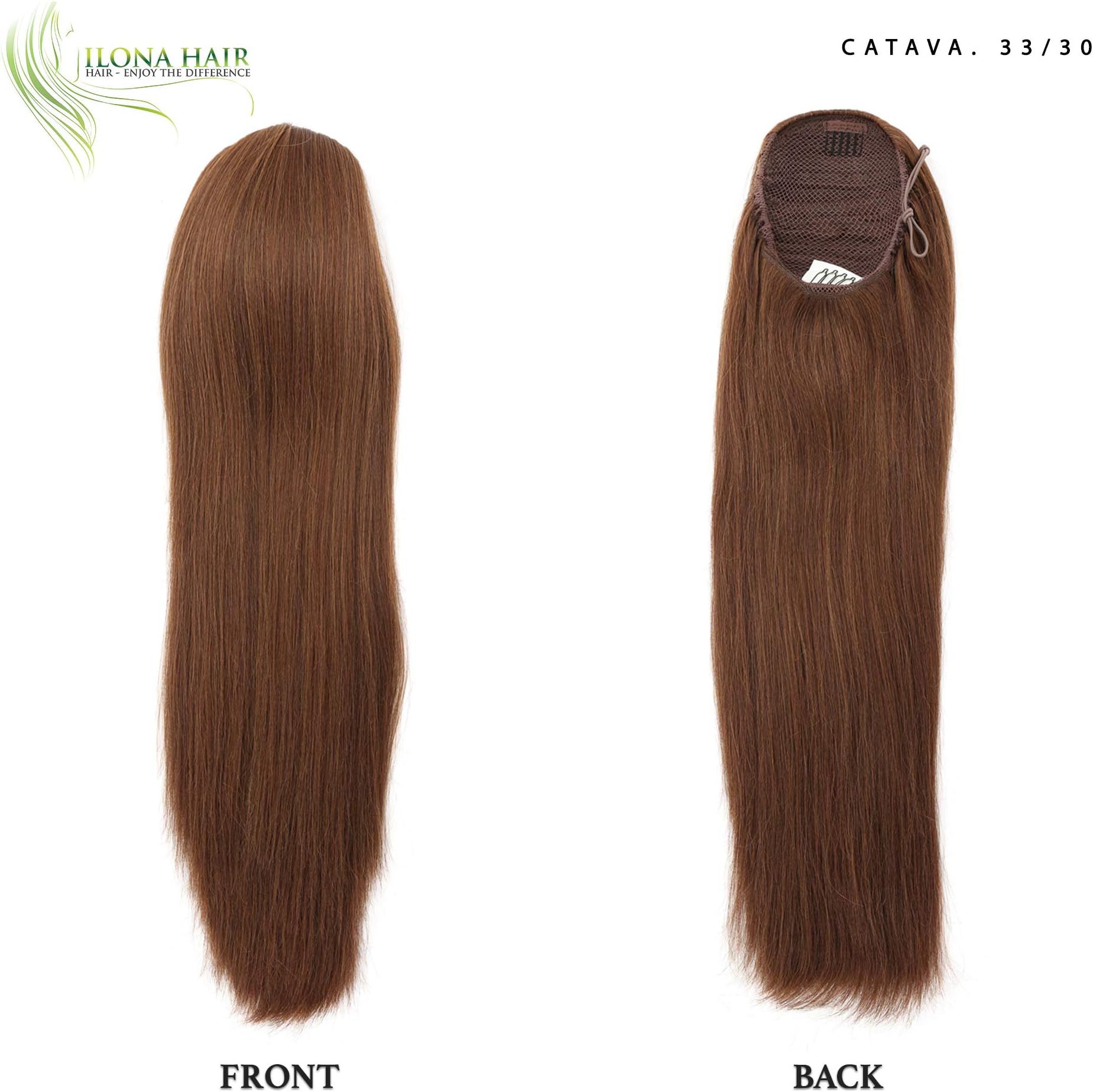 Long auburn brown ponytail hair extension hairpiece straight drawstring for woman cheerleading prom party wedding synthetic hair