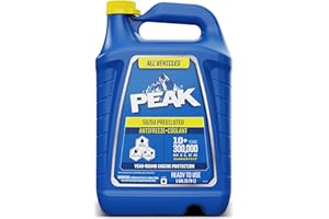 PEAK All Vehicles 50/50 Prediluted Antifreeze and Coolant for All Engine Cooling Systems, Long-Lasting Yellow Engine Coolant/Antifreeze for Year-Round Engine Protection, 1 Gal.