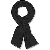 DKNY womens Lightweight Logo Pashmina With Eyelash Fringe