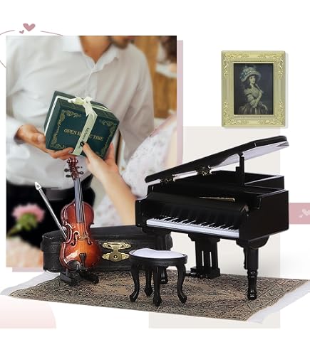 Mini Playable Instruments Miniatures Instruments Odoria Dollhouse Grand Piano Miniature: 1/12 ...