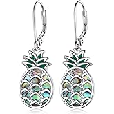 Daixiya Womens Pineapple Earrings 925 Sterling Silver Leverback Upside Down Pineapple Earrings Beach Jewelry Gifts for Women