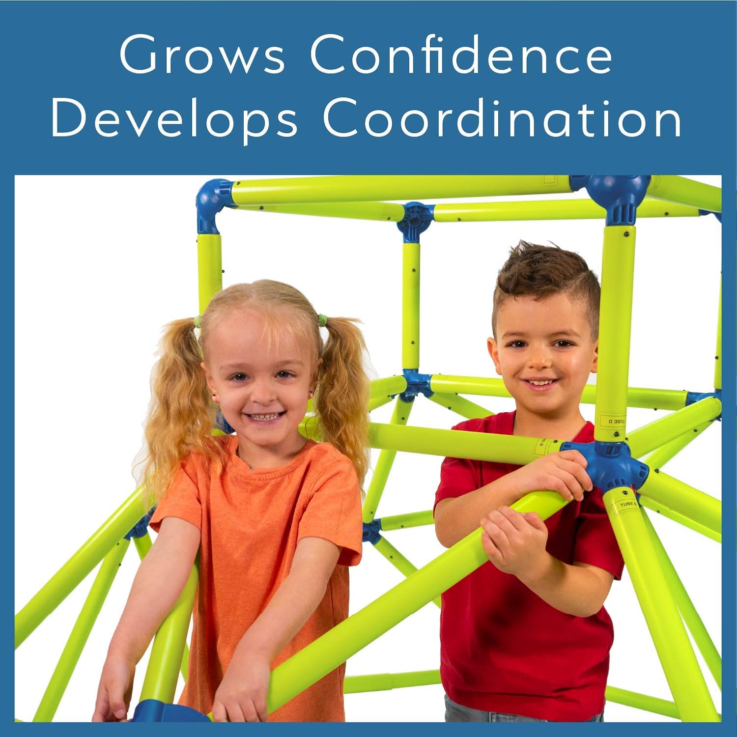 Eezy Peezy Monkey Bars Climbing Tower - Active Outdoor Fun for Kids Ages 3 to 8 Years Old, Green/Blue: Toys & Games