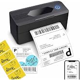 Mvgges Shipping Label Printer,Bluetooth 4x6 Thermal Label Printer for Small Business Office or Home, Compatible with Android, iOS, Windows and Mac, Widely Used for Amazon,USPS,Etsy,Inky Black