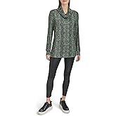 Andrew Marc Womens Long Sleeve Relaxed Turtle Neck Shirt