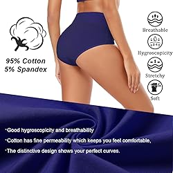 Molasus Women's Soft Cotton Underwear Briefs High