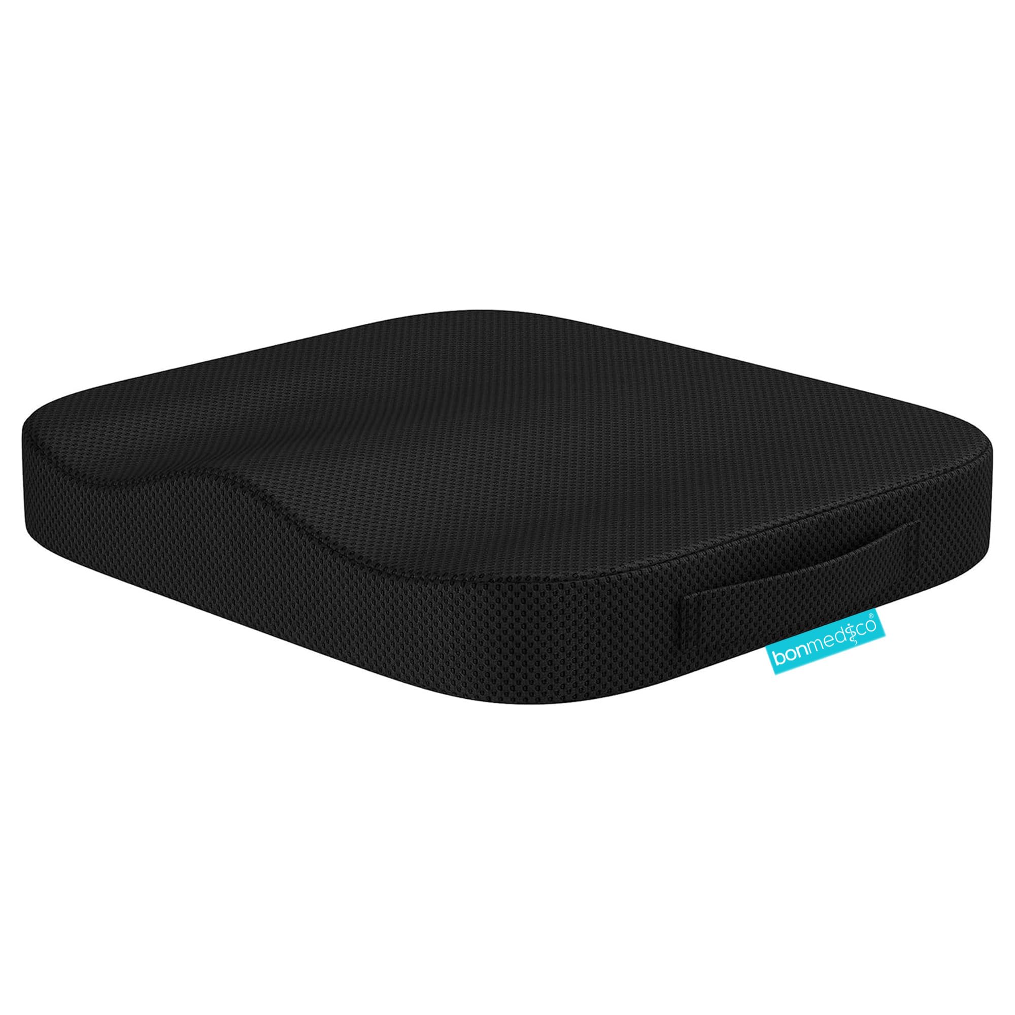 bonmedico Memory Foam Seat Cushion for Office Chair - Non-Slip, Seat Pads for Coccyx Pain Relief to Support Standing - Portable Car Seat Cushion w/Handle for Lower Back Support
