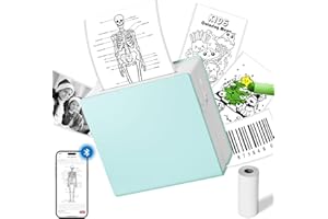 Memoking Mini Sticker Printer - M02 Portable Thermal Bluetooth Pocket Printer, Print Pod, Inkless Sticker Maker Machine with 